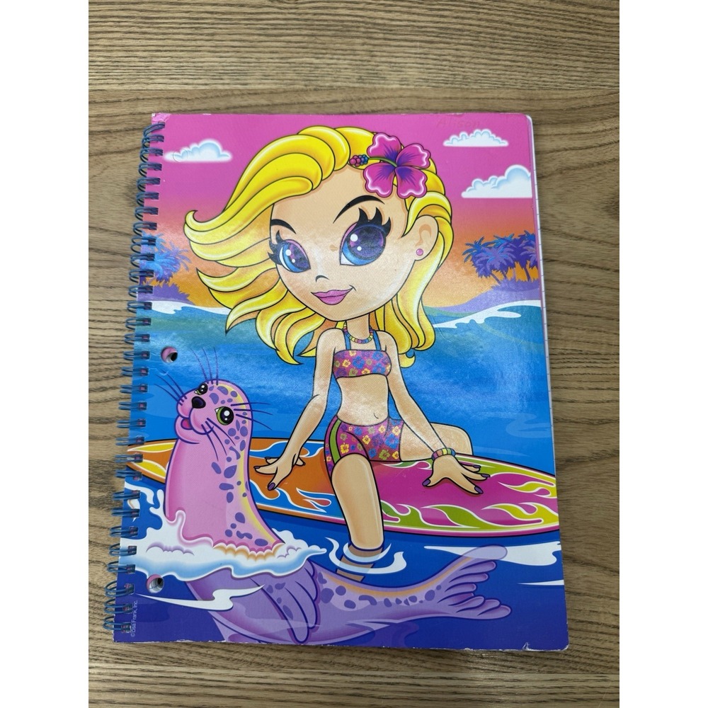 Lisa Frank Cassie Surfer Girl With Dolphin Lined Notebook 2006-2009 79 Pages